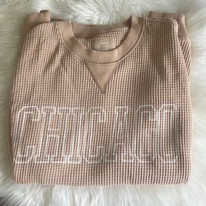 Aerie Chicago Waffle Crewneck Oversized
